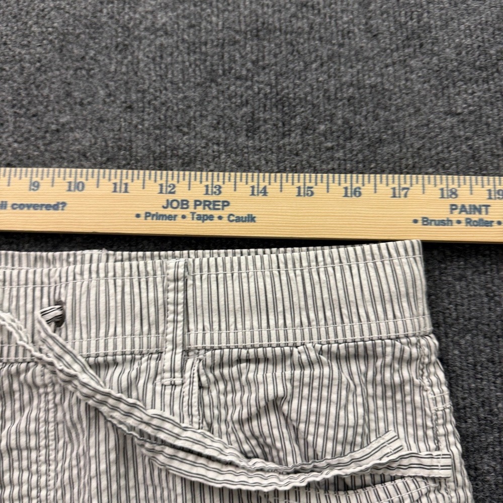 Civil Society Skinny Seersucker Pants Mens XL 36 White Navy Blue Striped READ - Picture 12 of 16